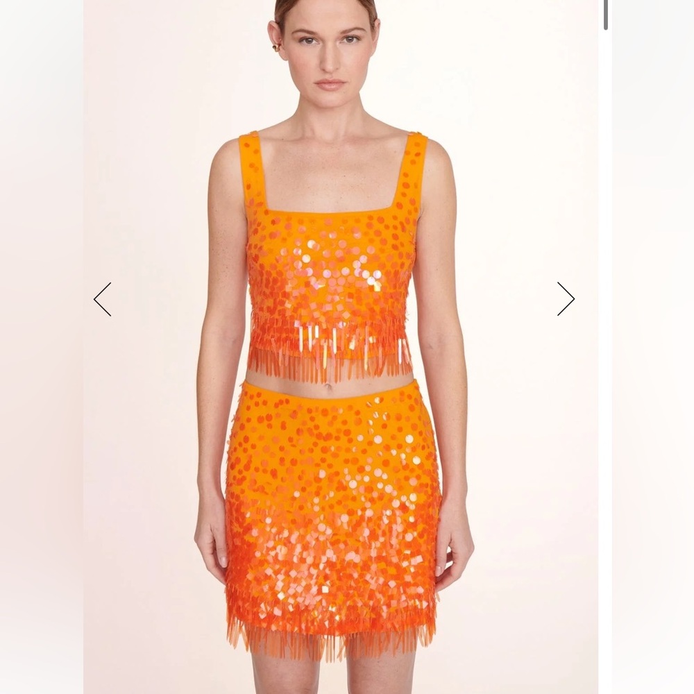 STAUD Rebecca skirt and Jasmin top SET in Papaya